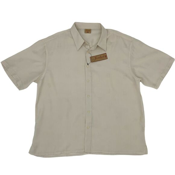 Claudio Nucci Jordan Button Up Shirt Men's Size XXL Eggshell Short Sleeve New - Picture 1 of 11